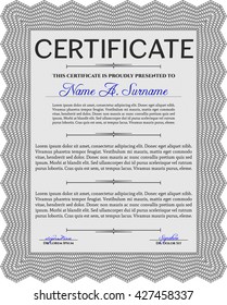 Grey Diploma. Border, frame. Good design. With background. 