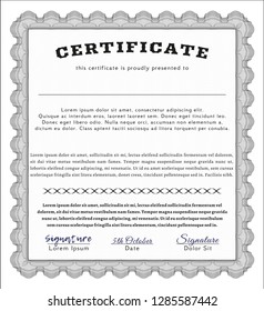 Grey Diploma or certificate template. Beauty design. Customizable, Easy to edit and change colors. With great quality guilloche pattern. 
