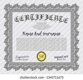 Grey Diploma or certificate template. Beauty design. With quality background. Customizable, Easy to edit and change colors. 