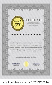 Grey Diploma or certificate template. Elegant design. Customizable, Easy to edit and change colors. Printer friendly. 