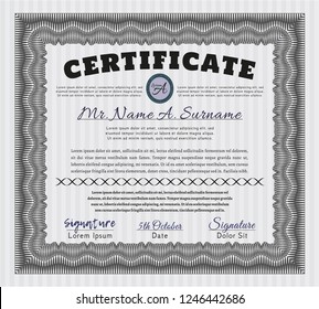 Grey Diploma or certificate template. Money design. With quality background. Customizable, Easy to edit and change colors. 