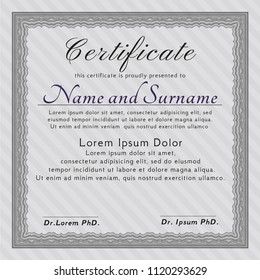 Grey Diploma or certificate template. Nice design. With background. Customizable, Easy to edit and change colors. 