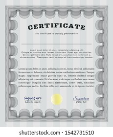 Grey Diploma or certificate template. Nice design. Detailed. Easy to print. 