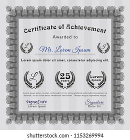 Grey Diploma. Complex background. Elegant design. Customizable, Easy to edit and change colors. 