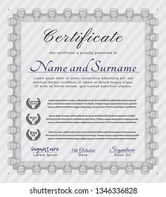 Grey Diploma. Cordial design. With guilloche pattern and background. Customizable, Easy to edit and change colors. 