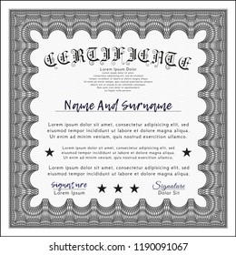 Grey Diploma. Customizable, Easy to edit and change colors. With quality background. Money Pattern. 