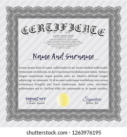 Grey Diploma. Customizable, Easy to edit and change colors. With complex background. Nice design. 