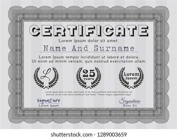 Grey Diploma. Customizable, Easy to edit and change colors. Printer friendly. Modern design. 
