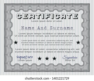 Grey Diploma. Customizable, Easy to edit and change colors. With background. Money Pattern. 