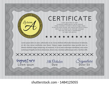 Grey Diploma. Customizable, Easy to edit and change colors. With linear background. Sophisticated design. 