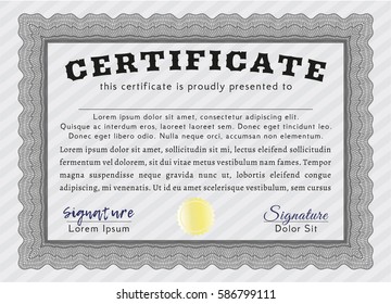 Grey Diploma. Customizable, Easy to edit and change colors. Printer friendly. Excellent design. 