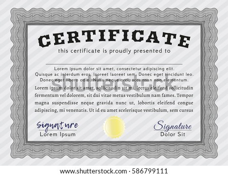 Grey Diploma. Customizable, Easy to edit and change colors. Printer friendly. Excellent design. 
