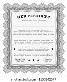 Grey Diploma. Easy to print. Customizable, Easy to edit and change colors. Retro design. 