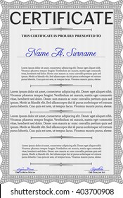 Grey Diploma. Good design. With background. Border, frame. 