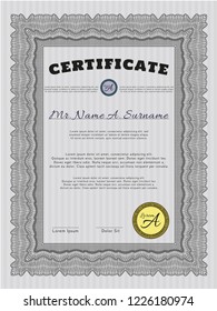Grey Diploma. Good design. Customizable, Easy to edit and change colors. With great quality guilloche pattern. 