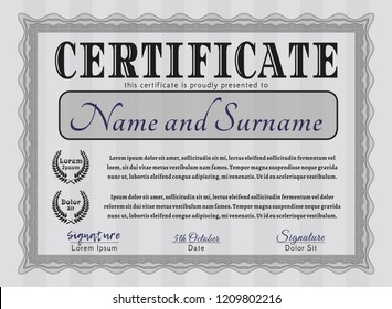 Grey Diploma. With great quality guilloche pattern. Detailed. Nice design. 