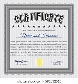 Grey Diploma. With great quality guilloche pattern. Customizable, Easy to edit and change colors. Excellent design. 