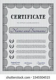Grey Diploma. With linear background. Elegant design. Customizable, Easy to edit and change colors. 