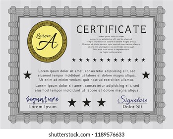 Grey Diploma. Money Pattern design. Vector illustration. Printer friendly. 