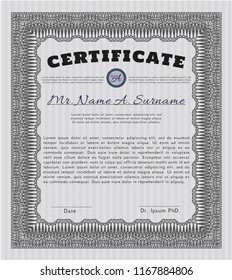 Grey Diploma. Money Pattern. Printer friendly. Customizable, Easy to edit and change colors. 