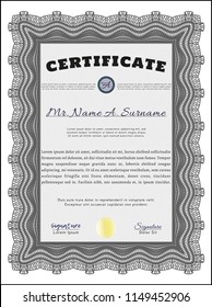 Grey Diploma. Perfect design. Customizable, Easy to edit and change colors. Complex background. 
