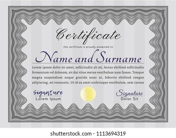  Grey Diploma. Printer friendly. Beauty design. Customizable, Easy to edit and change colors. 