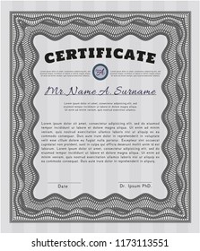 Grey Diploma. Printer friendly. Elegant design. Customizable, Easy to edit and change colors. 