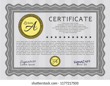 Grey Diploma. Printer friendly. Money design. Customizable, Easy to edit and change colors. 