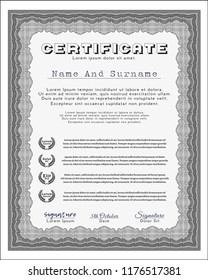 Grey Diploma. With quality background. Customizable, Easy to edit and change colors. Money Pattern. 