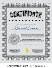 Grey Diploma. With quality background. Customizable, Easy to edit and change colors. Perfect design. 