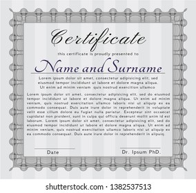 Grey Diploma. Superior design. Customizable, Easy to edit and change colors. With complex linear background. 