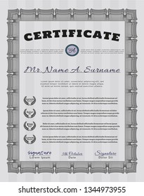 Grey Diploma template. With background. Customizable, Easy to edit and change colors. Elegant design. 