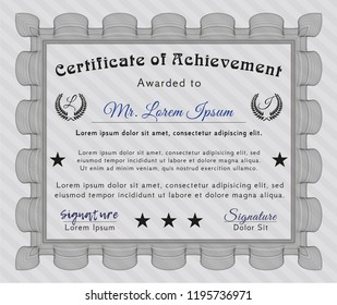 Grey Diploma template. With background. Nice design. Customizable, Easy to edit and change colors. 