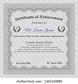Grey Diploma template or certificate template. Customizable, Easy to edit and change colors. With quality background. Sophisticated design. 