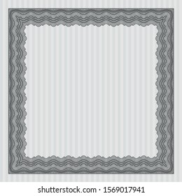 Grey Diploma template or certificate template. Detailed. With background. Good design. 