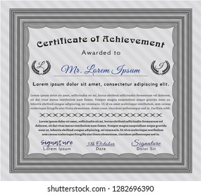 Grey Diploma template or certificate template. Easy to print. Customizable, Easy to edit and change colors. Cordial design. 