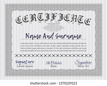Grey Diploma template or certificate template. Excellent design. Customizable, Easy to edit and change colors. Easy to print. 
