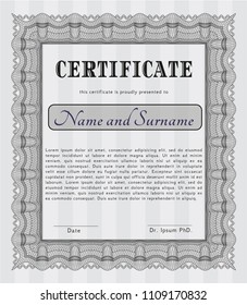  Grey Diploma template or certificate template. Modern design. Detailed. With guilloche pattern. 