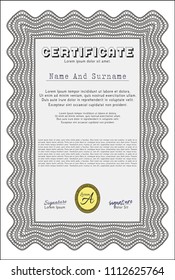  Grey Diploma template or certificate template. Money design. With complex linear background. Customizable, Easy to edit and change colors. 
