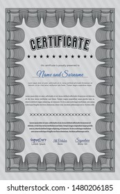 Grey Diploma template or certificate template. Money Pattern design. Customizable, Easy to edit and change colors. Printer friendly. 