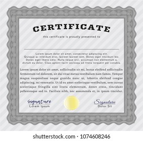 Grey Diploma template or certificate template. Vector illustration. With quality background. Good design. 