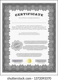 Grey Diploma template. Complex background. Money style design. Customizable, Easy to edit and change colors. 