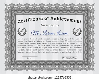 Grey Diploma template. Customizable, Easy to edit and change colors. Printer friendly. Modern design. 
