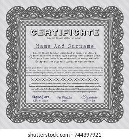 Grey Diploma template. Customizable, Easy to edit and change colors. With background. Cordial design. 