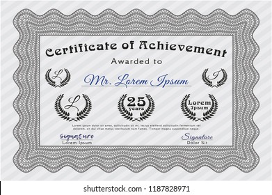 Grey Diploma template. Elegant design. Complex background. Customizable, Easy to edit and change colors. 