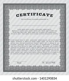 Grey Diploma template. With linear background. Money design. Customizable, Easy to edit and change colors. 