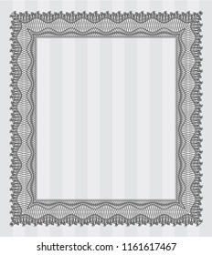 Grey Diploma template. Money Pattern. Vector illustration. With guilloche pattern and background. 