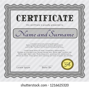 Grey Diploma template. Nice design. Customizable, Easy to edit and change colors. With background. 