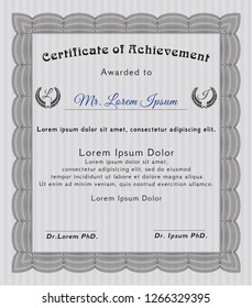 Grey Diploma template. Perfect design. Customizable, Easy to edit and change colors. With quality background. 