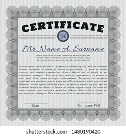Grey Diploma template. Printer friendly. Money design. Customizable, Easy to edit and change colors. 